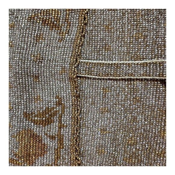 Vintage Victorian Flapper Glass Hand-Beaded Floral Gold Evening Clutch Bag READ - Picture 3 of 6